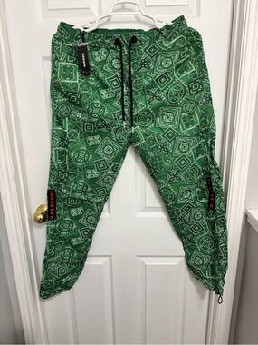 Diesel Green Paisley Bandana Drawstring Pants
